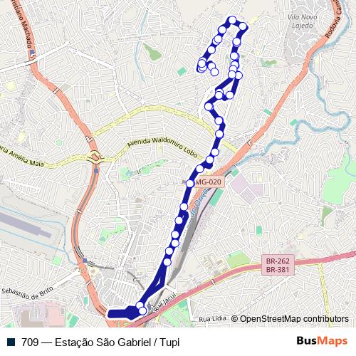 709 bus Line Map