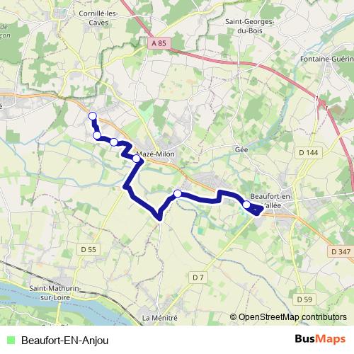 Beaufort-EN-Anjou bus Line Map
