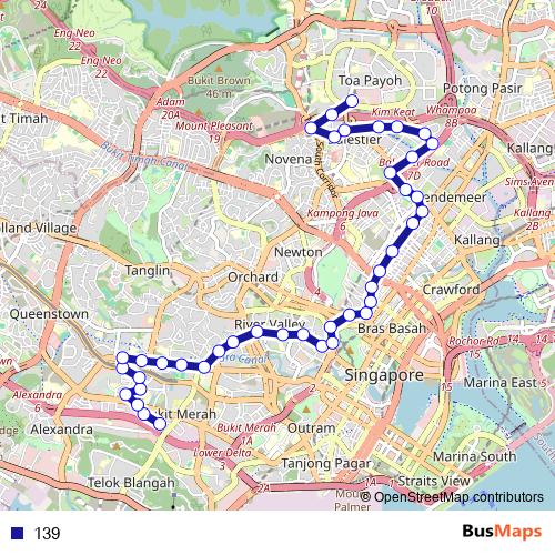 139 bus Line Map