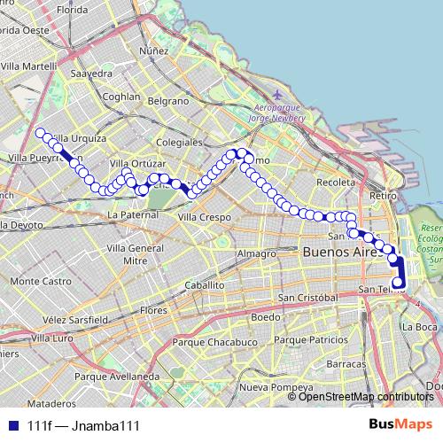111f bus Line Map