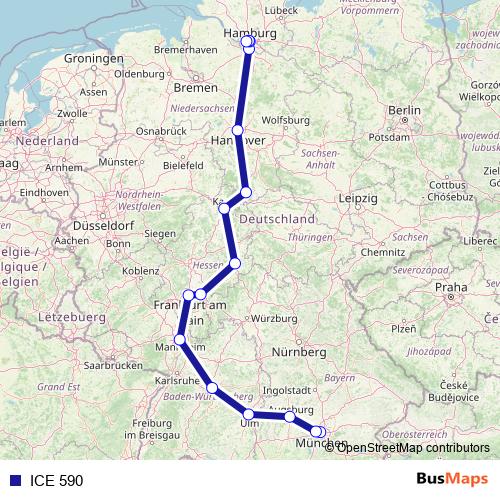 ICE 590 rail Line Map