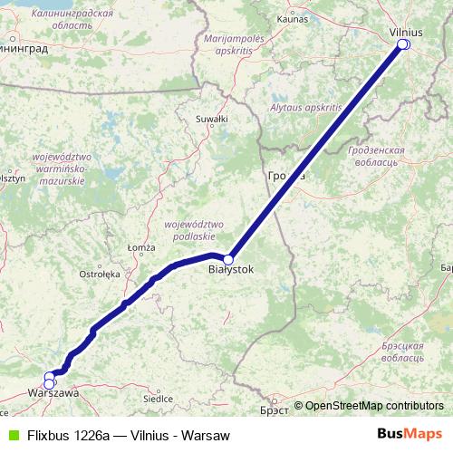 Flixbus 1226a bus Line Map