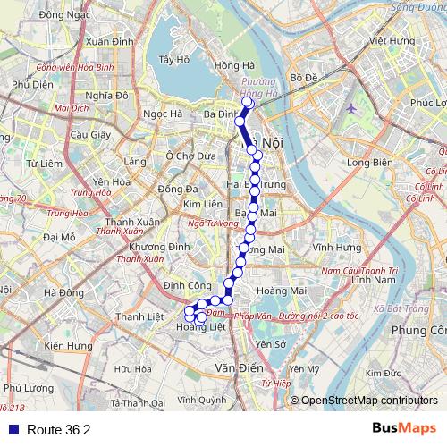 Route 36 2 bus Line Map