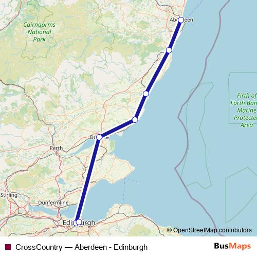 CrossCountry rail Line Map