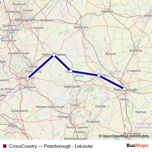 CrossCountry rail Line Map