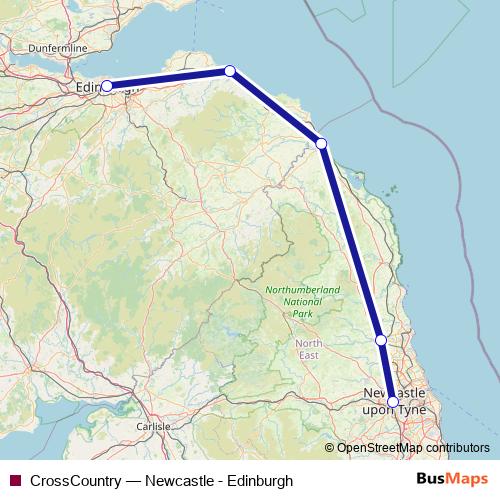 CrossCountry rail Line Map