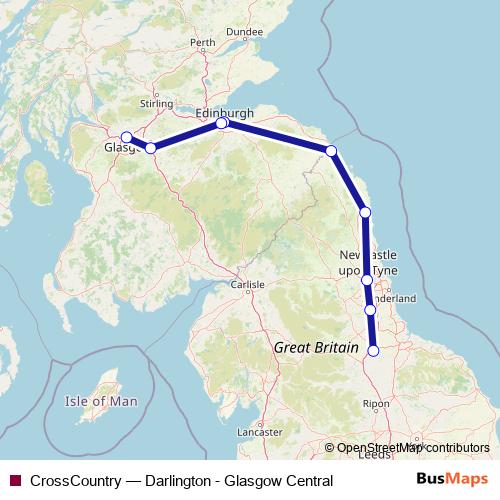 CrossCountry rail Line Map