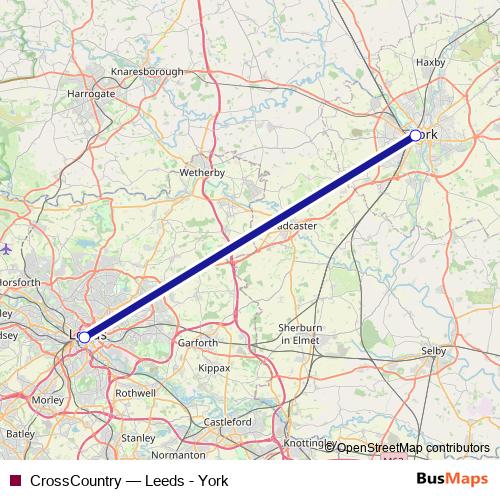 CrossCountry rail Line Map