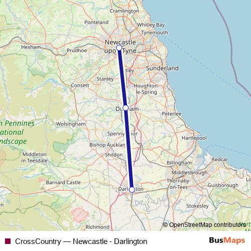 CrossCountry rail Line Map