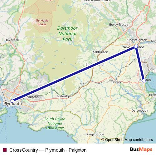 CrossCountry rail Line Map
