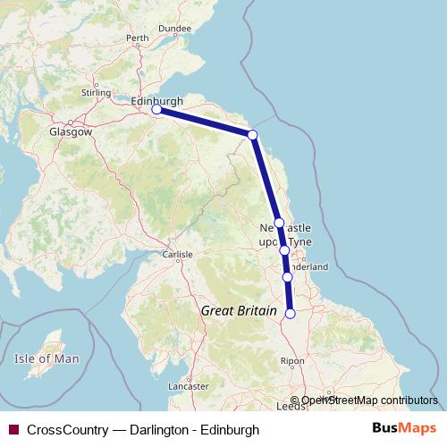 CrossCountry rail Line Map