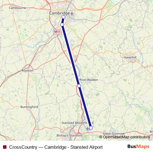 CrossCountry rail Line Map