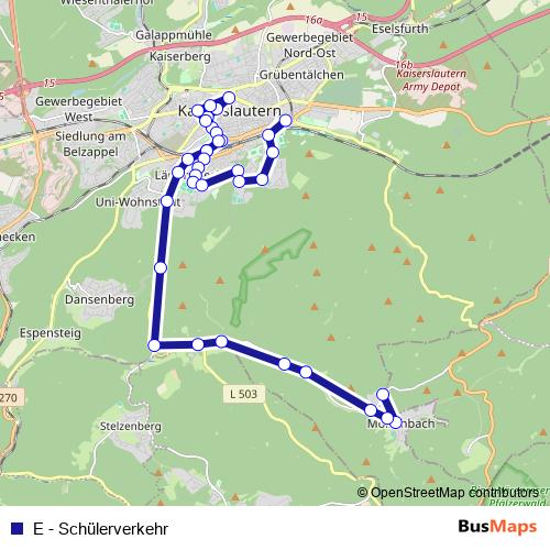 E - Schülerverkehr bus Line Map
