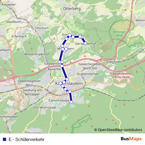 E - Schülerverkehr bus Line Map