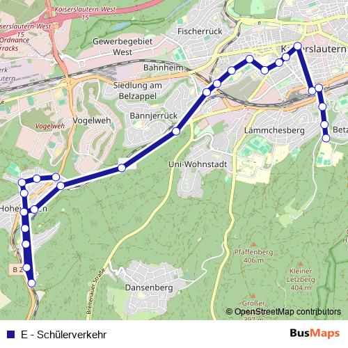 E - Schülerverkehr bus Line Map