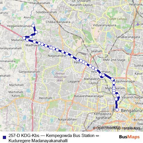 257-D KDG-Kbs bus Line Map
