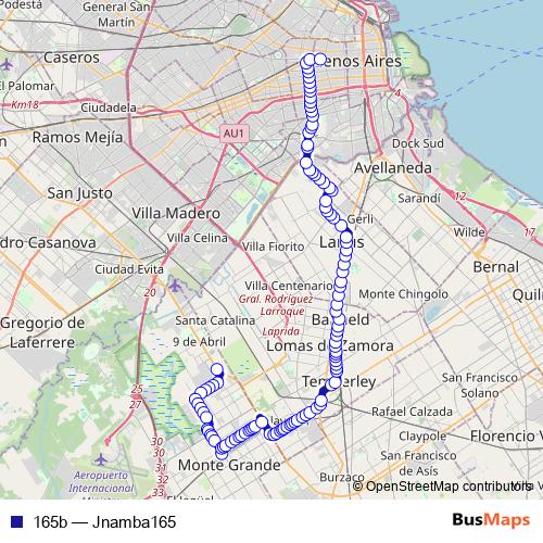 165b bus Line Map