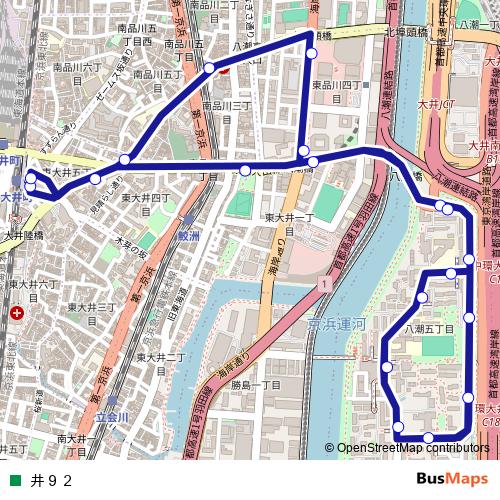 井９２ bus Line Map