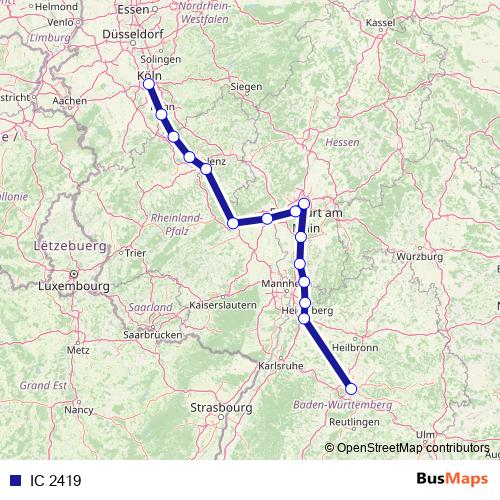 IC 2419 rail Line Map