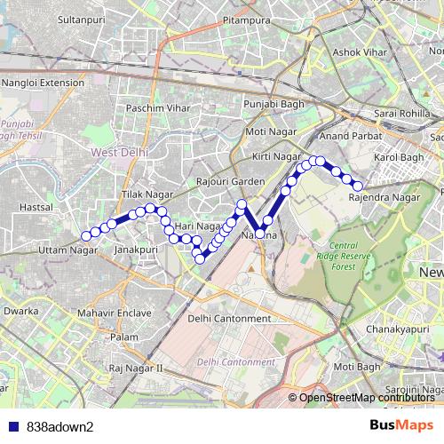 838adown2 bus Line Map