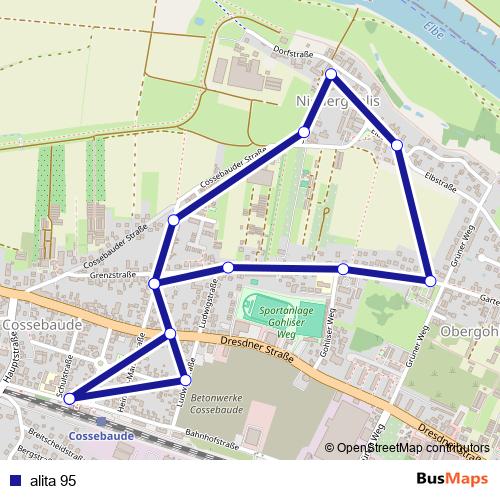 alita 95 bus Line Map