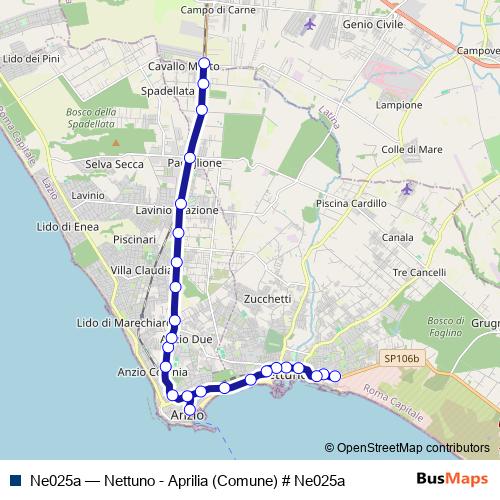 Ne025a bus Line Map