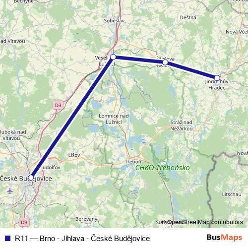 R11 rail Line Map