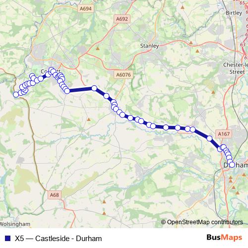 X5 bus Line Map