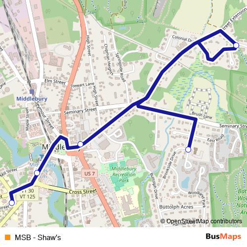 MSB - Shaw's bus Line Map