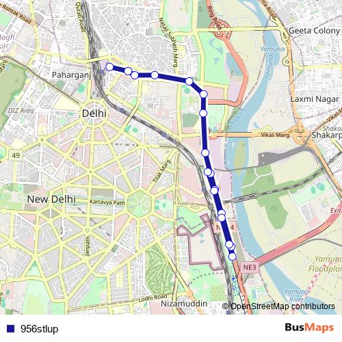 956stlup bus Line Map