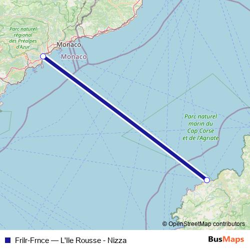 Frilr-Frnce ferry Line Map