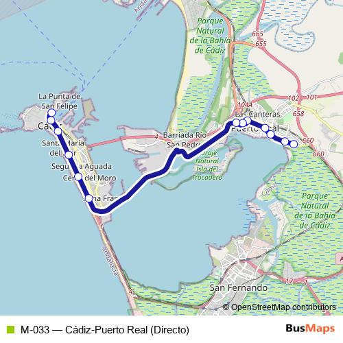 M-033 bus Line Map