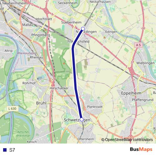 S7 tram Line Map