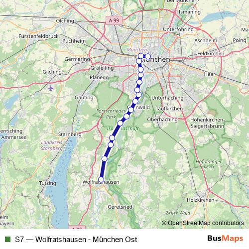S7 tram Line Map