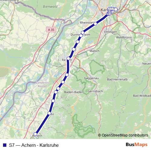 S7 tram Line Map