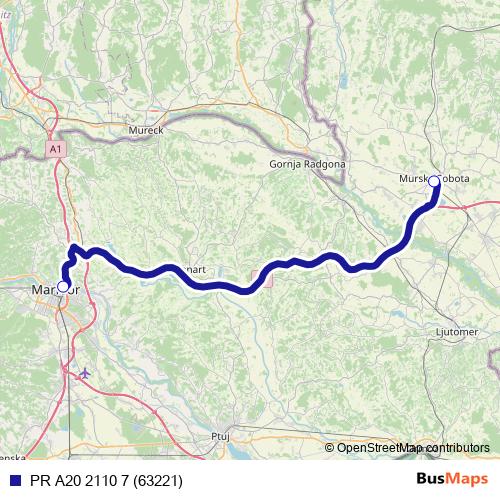 PR A20 2110 7 (63221) bus Line Map