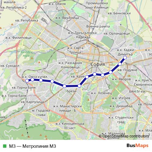 M3 metro Line Map