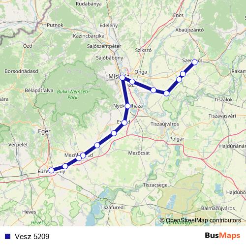 Vesz 5209 rail Line Map