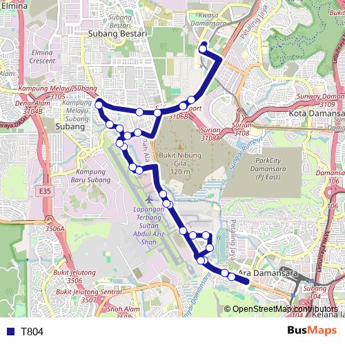 T804 bus Line Map
