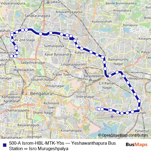 500-A Isrom-HBL-MTK-Ybs bus Line Map