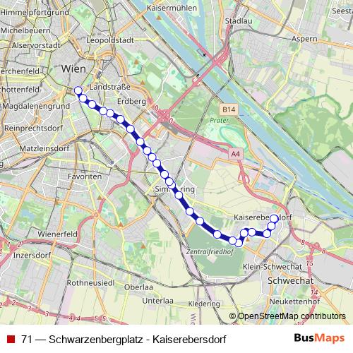 71 tram Line Map