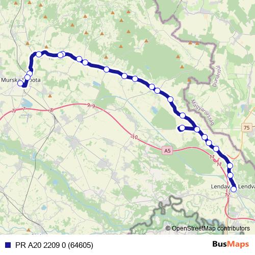 PR A20 2209 0 (64605) bus Line Map