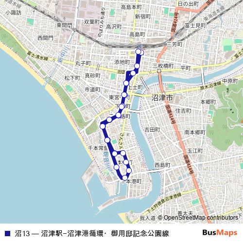 沼13 bus Line Map