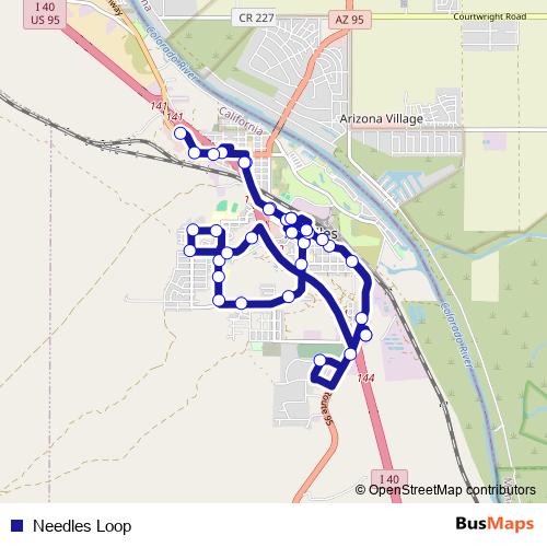 Needles Loop bus Line Map
