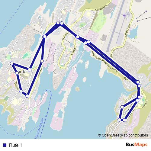 Rute 1 bus Line Map