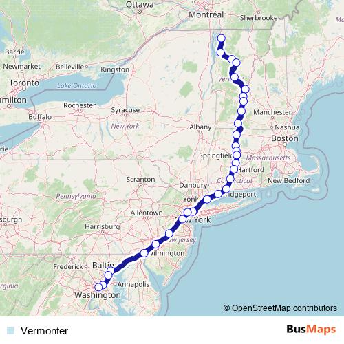 Vermonter rail Line Map