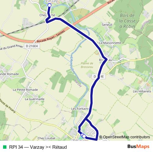 RPI 34 bus Line Map