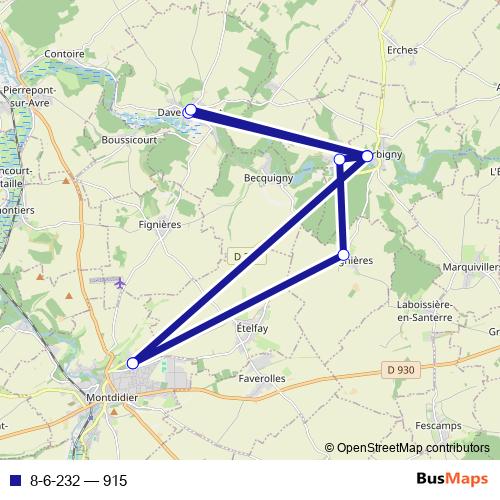 8-6-232 bus Line Map