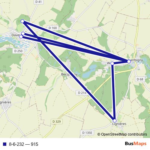 8-6-232 bus Line Map