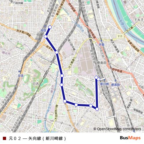 元０２ bus Line Map
